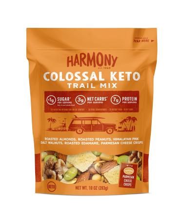 Diamond of California Harmony Colossal Keto Trail Mix with Peanuts Roasted Edamame Diamond of California Himalayan Pink Salt Walnuts and Sonoma Creamery Parmesan Cheese Crisps 10 Oz 1 unit Colossal Keto 10 Ounce (Pack of 1)