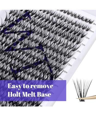 300PCS 40D 0.07mm D Curl Individual Cluster Lashes Extension | Mixed Lash Clusters 8-16mm | DIY Home Eyelashes Extensions - RR-8-16mm Wide Stem - Buy Online on SooperMarket.com