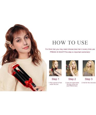 Mannice 3 Barrel Ceramic Hair Iron - 0.6 inch Curling Iron for Instant Curls | Perfect Gift for Valentine's Day & Mother's Day - Buy Online on SooperMarket.com