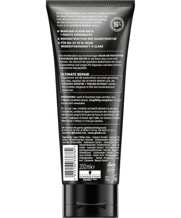 Gliss Kur Ultimate 1-Minute Intensive Treatment 200 ml - Deep Hair Repair & Shine - Fast Shipping Worldwide - Buy Online on SooperMarket.com
