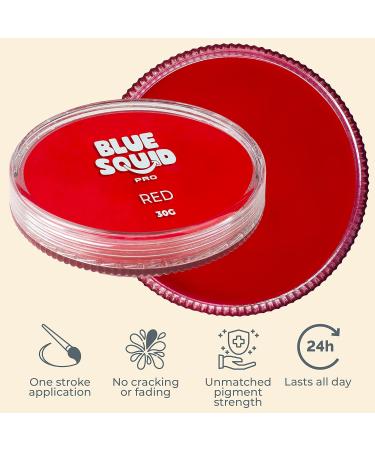 Blue Squid PRO Face Paint - Classic Red 30g - Professional Water Activated Body & Face Makeup for Halloween - Non-Toxic SFX Facepaint - Buy Online on SooperMarket.com