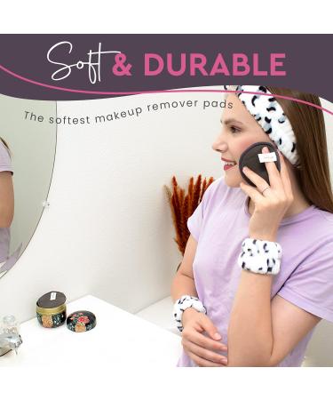 Freckled Rebel Reusable Makeup Remover Pads Set - 20 Eco-Friendly Wipes & Laundry Bag Perfect for All Skin Types - Black Floral Design - Buy Online on SooperMarket.com
