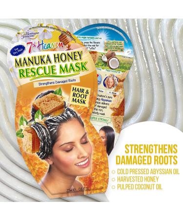 7th Heaven Manuka Honey Hair Rescue Mask - Strengthen Damaged Roots with Coconut & Cold-Pressed Oils | 4-Piece Pack - International Shipping Available - Buy Online on SooperMarket.com