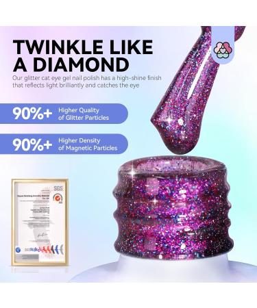 SAVILAND 12 Colors Crystal Cat Eye Gel Nail Polish Set - Glitter & Shiny Dreamy Series for DIY Nail Art | Magnetic Stick Included | Perfect Gift for Home & Salon | 2023 Galaxy Collection - Buy Online on SooperMarket.com