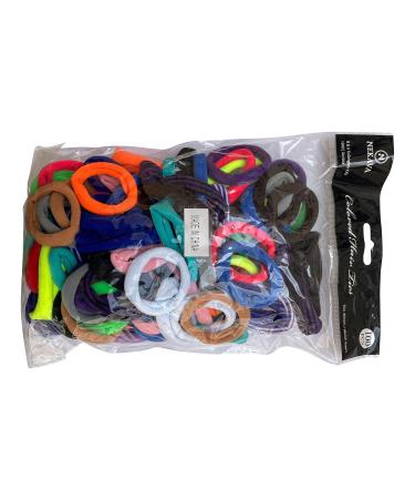 100 Colored Hair Ties for Girls & Women | Elastic Comfortable High-Quality Hair Bands in 16 Colors & 4 Patterns - Perfect for Daily Use - Buy Online on SooperMarket.com