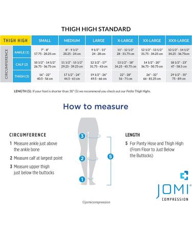 JOMI Compression Thigh High Stockings 15-20mmHg Sheer Closed Toe - Medium Black - Buy Online on SooperMarket.com