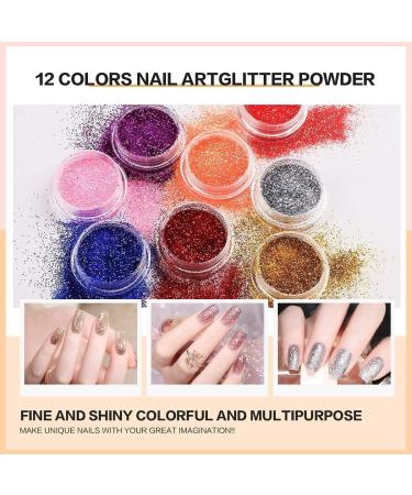 Morovan Acrylic Nail Kit with 12 Glitter Powder Set - Professional Monomer & Liquid Set for French Nail Tips - Practice Hand & Brushes for DIY Nail Art - Buy Online on SooperMarket.com