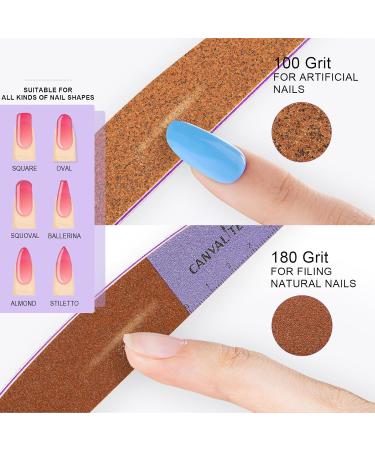 Canvalite 12pk Professional Nail Files for Gel Nails - Double-Sided 100/180 Grit Washable & Reusable Nail Buffer Block - Ideal for Salon & Home Use - Buy Online on SooperMarket.com
