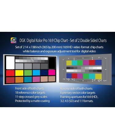 DGK Digital Kolor Pro 16:9 Chart - Set of 2 Large Color Calibration Video Chip Charts - Buy Online on SooperMarket.com
