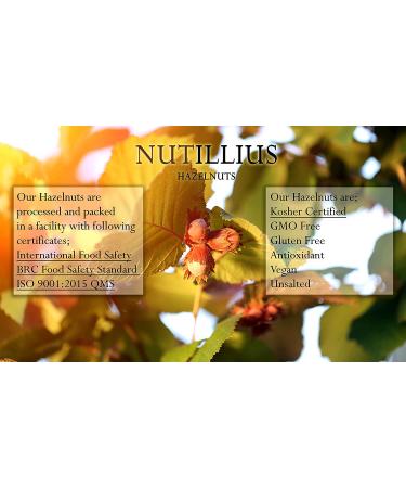 NUTILLIUS Premium Roasted Hazelnuts 1Lb Resealable Bag - Gluten Free, Vegan, GMO Free, Kosher Certified, Healthy Snack - 13-15mm Size - Buy Online on SooperMarket.com