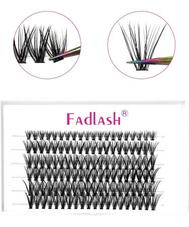 Fadlash 14mm D Curl Cluster Eyelash Extensions - 30 Root Individual Lashes, 0.07mm Thickness - Buy Online on SooperMarket.com