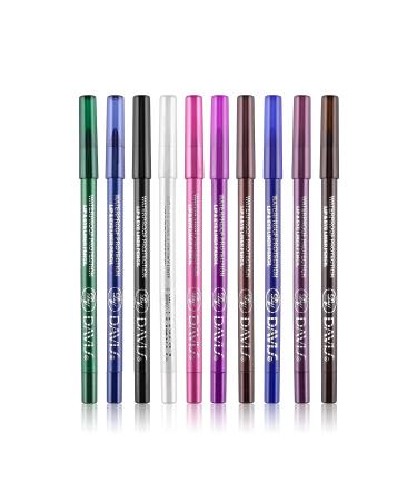 DELISOUL 10-color Eyeliner Pen Set - Glitter, Metallic, Pearl | Long-lasting & Smooth Eye Makeup Kit for Women | Includes Pencil Sharpener - Buy Online on SooperMarket.com