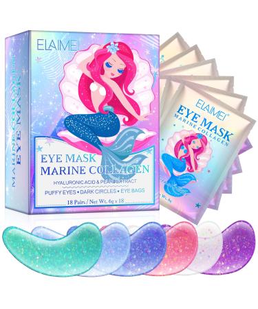 Eye mask with natural marine collages & hyaluronic acid eye pads for swollen eyes eye patches anti -aging eye pads remove against darkness rings reduce folds (18 PCs) 18 pairs