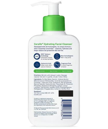 CeraVe Hydrating Facial Cleanser - 8 Fl Oz - Daily Face Wash - Pack of 1 - Buy Online on SooperMarket.com