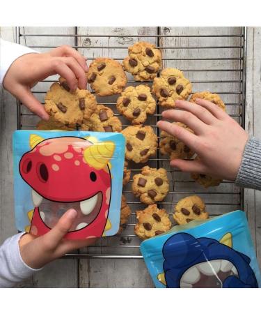 Nom Nom Kids 10 Reusable Snack Bags - Monster Design, BPA-Free, No Leak, Air-Tight, Ideal for Baby Led Weaning, Eco-Friendly - Buy Online on SooperMarket.com