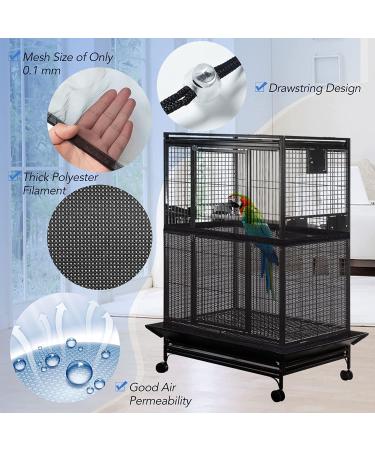 Adjustable Bird Cage Seed Catcher - Large Soft Mesh Skirt for Round & Square Cages - Buy Online on SooperMarket.com