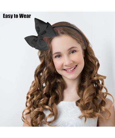 VOCOSTE Bow Headband Fashion Cute Polyester Hairband for Teenager Black 5.9x4.4 Inch - Buy Online on SooperMarket.com