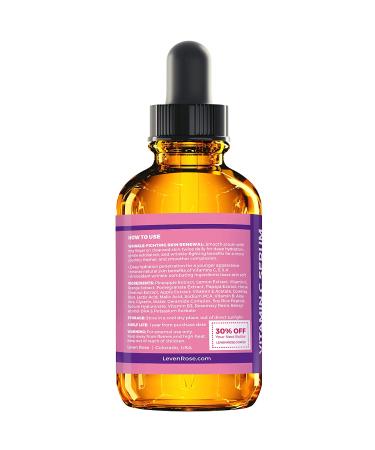 Leven Rose Vitamin C Brightening Serum - 100% Natural Dark Spot Remover for Face - Collagen Boost - Anti-Aging - Deep Hydrating - 1 oz - Buy Online on SooperMarket.com
