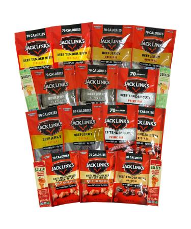 Snack Box Jerky variety pack - Birthday Gifts for Men 18 pcs Meat and Fruit Jerky (Pake to 18) 1 count (Pack of 18)