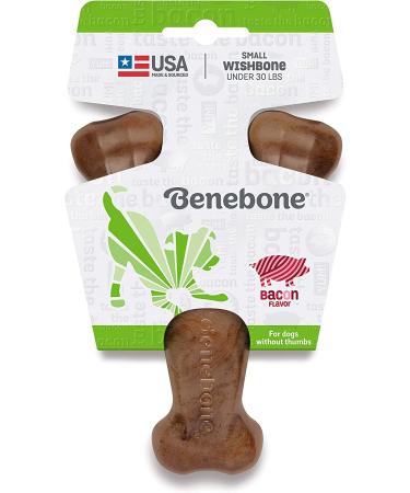 Benebone Real Bacon Wishbone Dog Chew Toy - Durable & Made in USA for Aggressive Chewers - Buy Online on SooperMarket.com