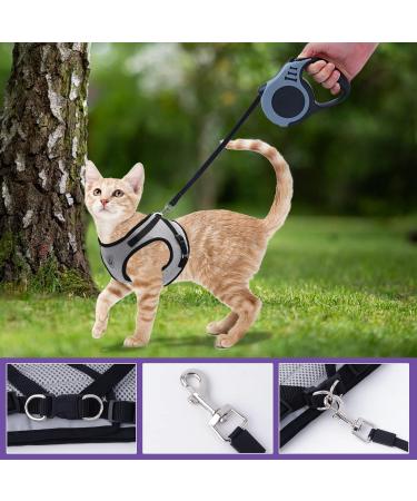 Aedcbaide Cat Harness and Leash Set | Adjustable Escape Proof Puppy & Kitten Harness with 16.4 Ft Retractable Traction Rope | Night Reflector | Ideal for Small Dogs - Buy Online on SooperMarket.com