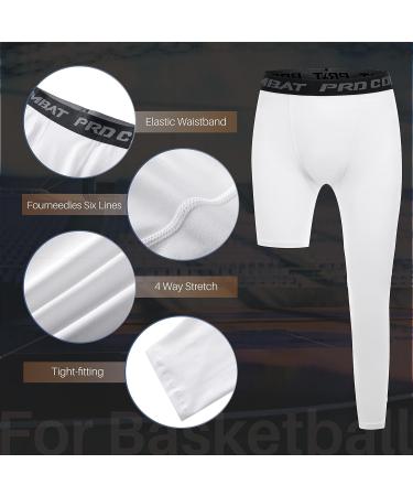 Koalarun One Leg Compression Tights - White, Small - Basketball Base Layer Leggings - Buy Online on SooperMarket.com