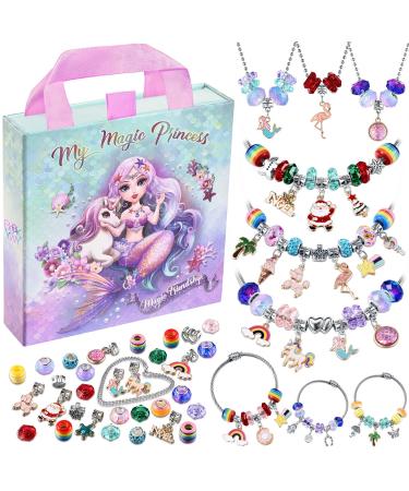 BDBKYWY Charm Bracelet Making Kit & Unicorn/Mermaid Girl Toy- ideal Crafts for Girls Ages 8-12  The Perfect Gifts for Girls who Inspire Imagination and Create Magic with Art Set and Jewelry Making Kit