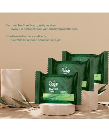 Dr. C. Tuna Tea Tree Soap - Soothes Dry, Irritated Skin - Hydrating Face & Body Soap - Pack of 3 (12.3 oz) - Buy Online on SooperMarket.com