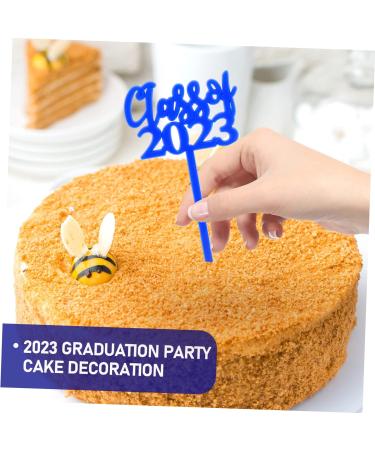 ABOOFAN 90 Pcs Graduation Cake Insert Grad Cupcake Toppers Graduation Decorations Graduation Cupcake Decoration Toppers Graduation Dessert Topper Cupcakes Black Decor Graduate Paper Cup 7.6X4CMx3pcs Bluex3pcs - Buy Online on SooperMarket.com