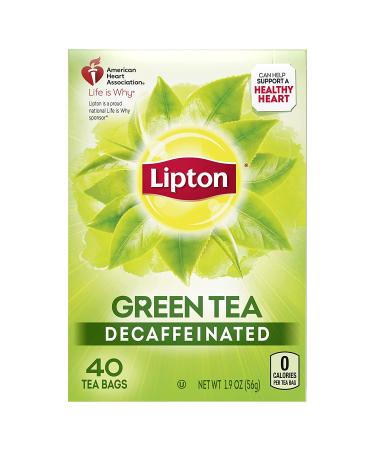 Lipton Decaffeinated Green Tea Bags - 40ct (6 Pack) | Healthy Heart Support for Hot or Iced Tea - Buy Online on SooperMarket.com