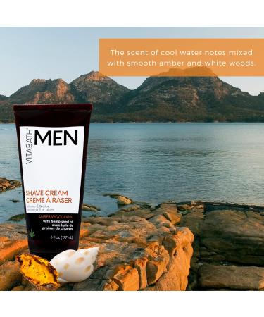 Vitabath Men's Amber Woodland Shave Cream - Super Slick Shaving Razor Burn Protection & Skin Moisturizer - Gluten-Free & Cruelty-Free - 6 fl oz - Buy Online on SooperMarket.com