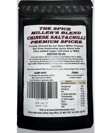 Spice Millers Blend 100g: Premium Salt & Pepper Mix - Syn Free & Low Syn Seasonings for Chinese Salt & Chilli - Buy Online on SooperMarket.com