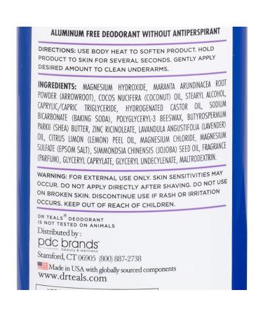 Dr Teal's Lavender Deodorant - Aluminum, Paraben & Phthalate Free - 2.65 oz - Buy Online on SooperMarket.com