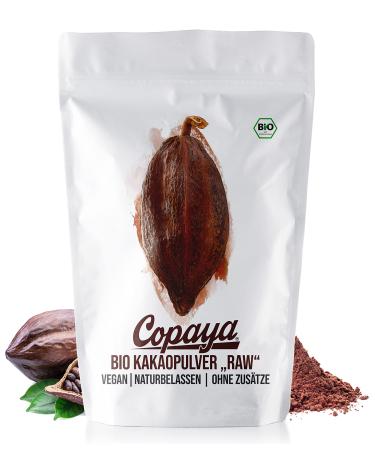 Copaya Cocoa Powder ORGANIC 1Kg Raw Cocoa Powder 11% Fat Highly Defatted 1 kg (Pack of 1)