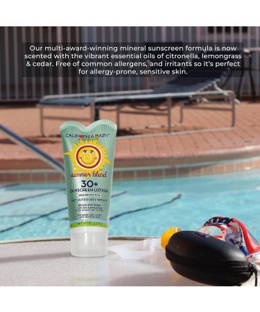 California Baby Summer Blend SPF 30+ Sunscreen Lotion for Babies, Kids & Adults - Fragrance Free, Water Resistant - 2.9oz - Buy Online on SooperMarket.com