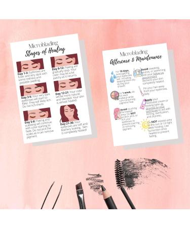 Microblading Healing & Aftercare Postcards | Pack of 30 | Double Sided 4x6 | White with Pictures - Buy Online on SooperMarket.com