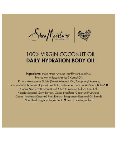 SheaMoisture 100% Virgin Coconut Oil â€“ Daily Hydration Body Oil 8 fl oz - Buy Online on SooperMarket.com