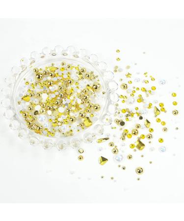 5060 PCS Gold Flatback Pearls and Rhinestones Kit for Nails and Crafts - Rhinestones and Pearls Embellishments for Makeup, Shoes, Clothes, and Accessories - Buy Online on SooperMarket.com