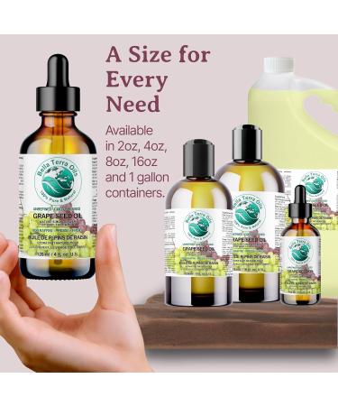 Pure Grape Seed Oil 236 ml Antioxidant-Rich Lightweight Radiant Skin Frizz-Free Hair Silky Touch Bella Terra Oils 236 ml (Pack of 1) - Buy Online on SooperMarket.com