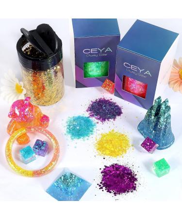 Ceya Chunky Glitter 140g Vibrant Pink Powder for Nail Art, Hair, Epoxy Resin, Tumblers & More - Buy Online on SooperMarket.com