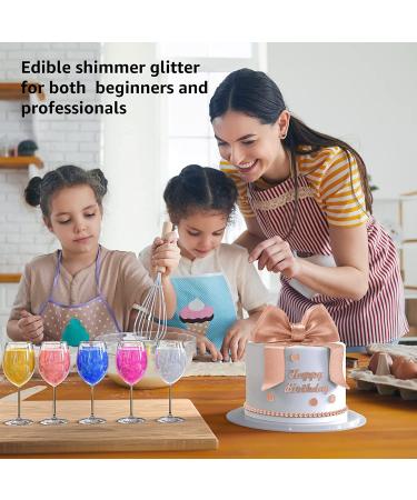 Edible Glitter Cake Glitter Drink Glitter Edible Dust  Edible Sparkles for Food Cupcakes Cookies Candy Sugar Pops Kosher Halal Certified Food Grade Coloring for Wines Cocktails Champagne Beverages - Rose Gold 1-Rose Gold - Buy Online on SooperMarket.com