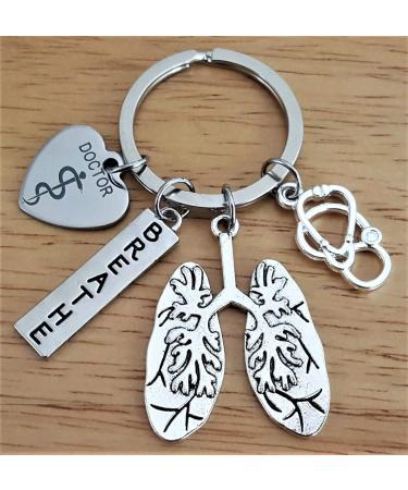 Lung Doctor Keychain | Perfect Gift for Pulmonary Specialists & Respiratory Therapists | Anatomical Lung Design | International Shipping Available - Buy Online on SooperMarket.com
