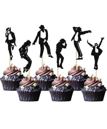 Rsstarxi 24 Pack Dance King Cupcake Toppers Happy Birthday Cupcake Toppers Forever God Art Dance Theme Birthday Cupcake Picks for Anniversary Birthday Party Cake Decorations Design 1