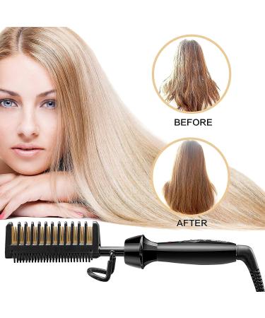 Dan Technology Mini Hot Comb - Dual Voltage Electric Hair Straightener for Travel & Home - Professional Pressing Comb for Natural Black Hair - Gold - Buy Online on SooperMarket.com
