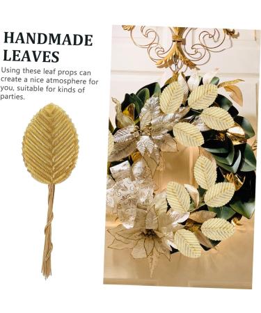 CORHAD 200pcs Faux Flowers Leaf Faux Crafts Leaves Fabric Floral Leaves Snowflakes Silicone Molds Boutonniere Leaves Home Supply Corsage Leaf Office Polyester Small Leaves Charm 10.5X3.2cm Golden - Buy Online on SooperMarket.com