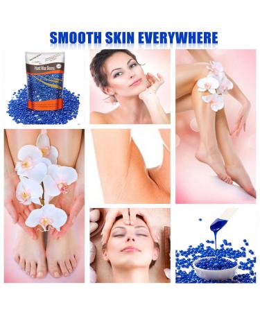 Painless Hair Removal Hard Wax Beans 300g with 10pcs Spatulas - Yovanpur Brazilian Wax for Face, Eyebrow, Body - At-Home Waxing Kit (Chamomile) - Buy Online on SooperMarket.com