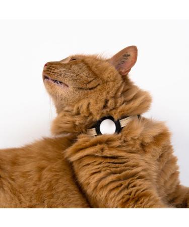 Lucybalu Premium Airtag Katzenhalsband | Tear-Resistant Nylon Cat Collar | Apple Airtag Compatible | Durable Tracker for Cats | Ideal Airtag Collar in Sand - Buy Online on SooperMarket.com