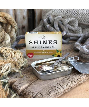 Pack of Shines Irish Tinned Sardines - 3 Flavours Tomato Sauce Olive Oil and Sunflower Oil - Pilchards - Low Carb and High Protein - Canned Fish High in Omega 3 - 3x 106g Cans - Buy Online on SooperMarket.com