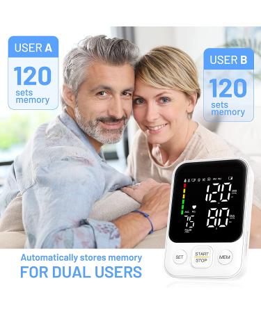 Automatic Digital Blood Pressure Monitor with Large Cuff, Led Display - 240 Memory, 2 Users - White - Buy Online on SooperMarket.com