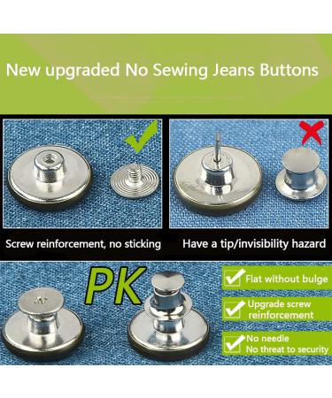 GIYOMI 20mm No Sewing Jeans Buttons Replacement Kit - 12 Sets Metal Buttons Repair Combo with Rivets and Screwdrivers | 0.79 inch - Buy Online on SooperMarket.com